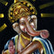 Dance of Gajanan - Handmade Painting on Velvet 28"
