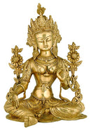 Goddess Green Tara - Brass Sculpture