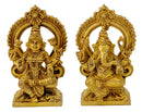 Pair of Lakshmi Ganesh Sitting on Throne