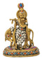 Gau Gopal Krishna Brass Statue 7.25"