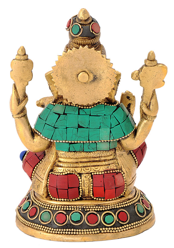 Blessing Ganpati Maharaj Brass Statue