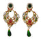 Pink Green Stone Dangler Drop Earrings