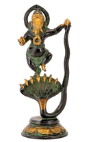 Ganesha Dancing Over the Naag - Brass Scultpure