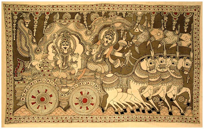 Dharmakshetre Kurukshetre - Kalamkari Painting