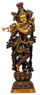 Lord Venugopal Krishna Statue in Golden Brown Finish
