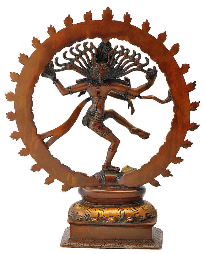 Lord Nataraja Brass Figure in Copper Red Finish 14"