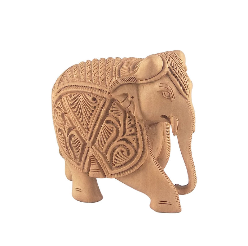 Wooden Carving Royal Elephant Showpiece