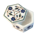 Marble Box with Gem Stone Inlay