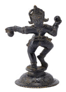 Antique Finish Baby Krishna Holding Sweet Balls Collector's Figurine 5.75"