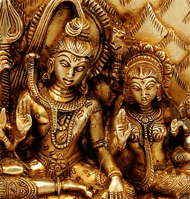 Shiva's Family - Brass Statuette