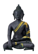 Lord Shakyamuni Black Antriqued Brass Statue