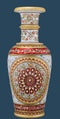 Marble Vase with Jali Cut and Kundan Work