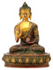 Golden Brown Finish Buddha with Carved Robe