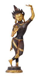 Standing Devi Tara Antique Brown Finish Sculpture