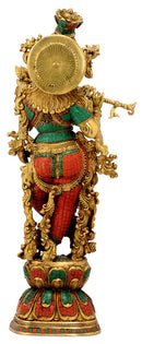 Large Size Lord Krishna Brass Figurine