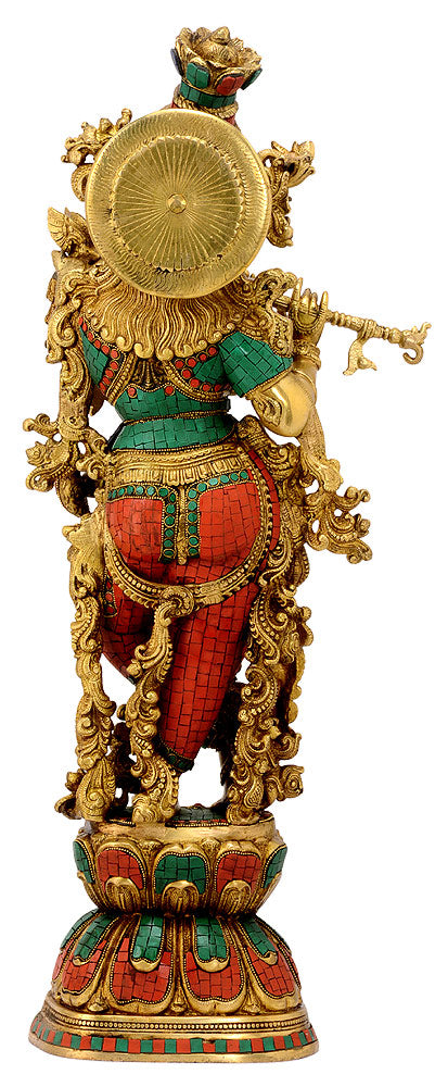 Large Size Lord Krishna Brass Figurine
