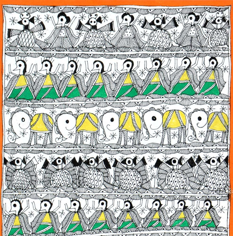 Madhubani Folk Painting 'Unity in Nature'