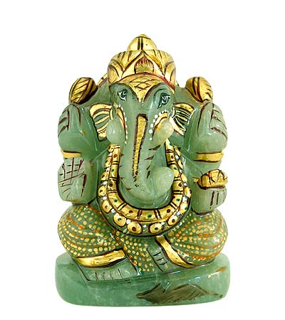 Lord Vinayak - Green Aventurine Statue