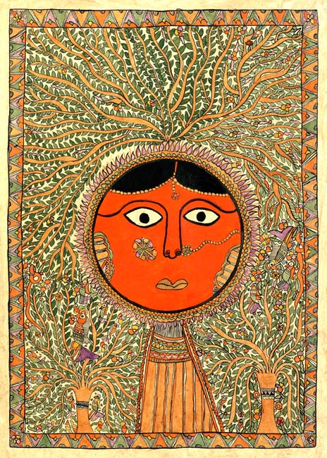 Moon Goddess -Madhubani Painting
