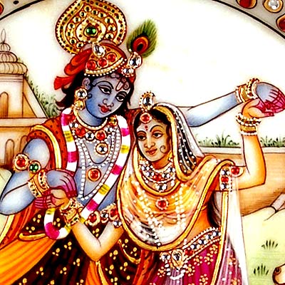 Dance of 'Enternal Lovers' Marble Painting