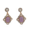 Stone Studded Purple Earrings