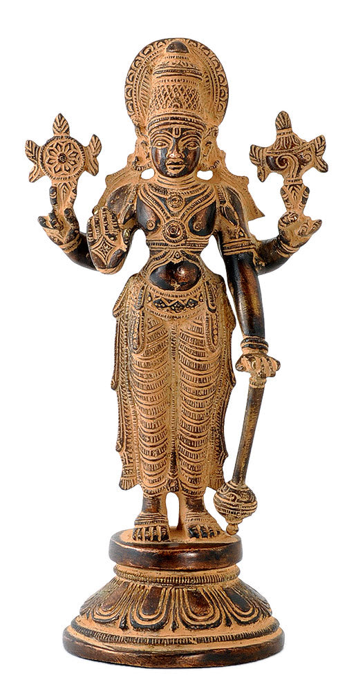 Lord Vishnu - Antiquated Brass Figure