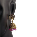 Peacock Beautiful Indian Style Jhumki Earrings Magenta