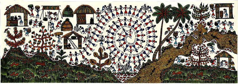 Warli Painting 'The Day'