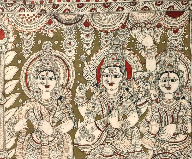 Vishnu and Laxmi Vivaha (Marriage) Kalamkari Painting