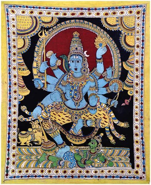 Shiva's Victory Over Ignorance - Kalamkari Painting