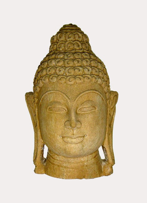 Hand Carved Buddha Head in Sand Stone