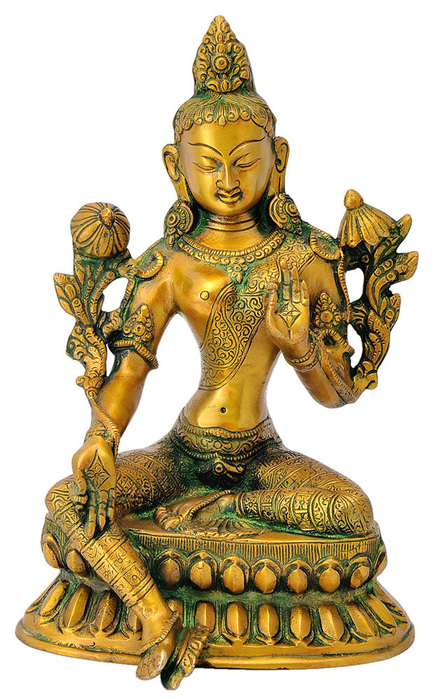 Tara Statue in Antique Golden Finish