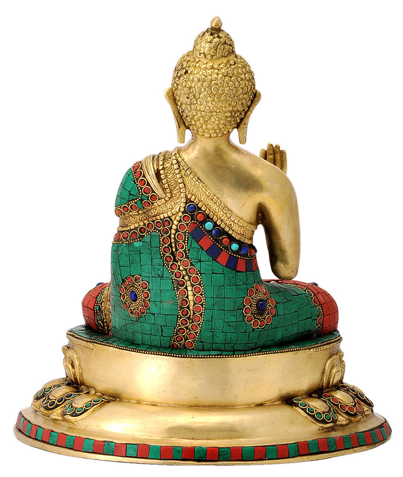 Abhaya Mudra Buddha Inlay Statue