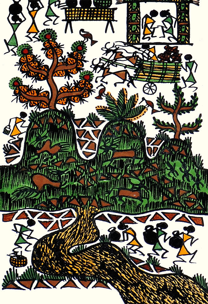 Good Morning - Warli Handmade Painting