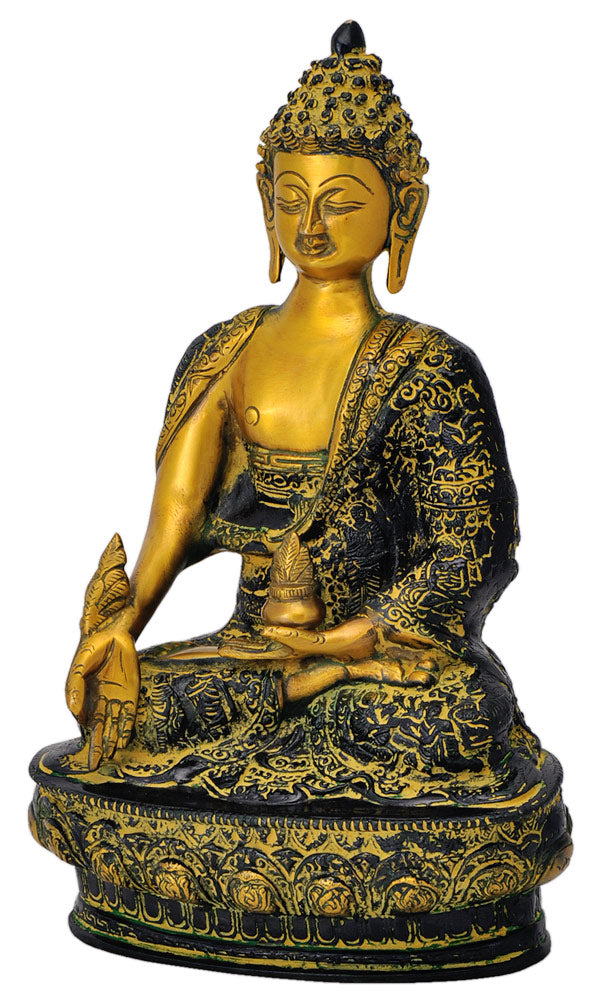 Buddha Brass Sculpture 11.50"