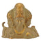 Elephanta Trimurti Brass Sculpture in Rustic Golden Finish