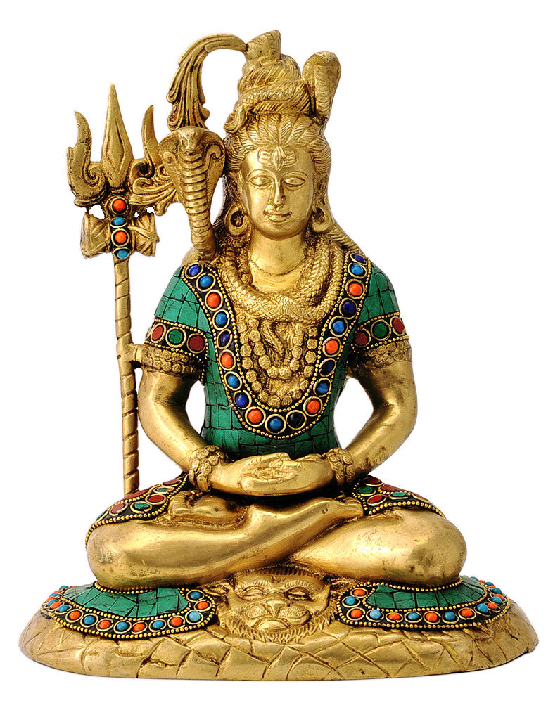 Shiv Shankar Meditating Brass Figure