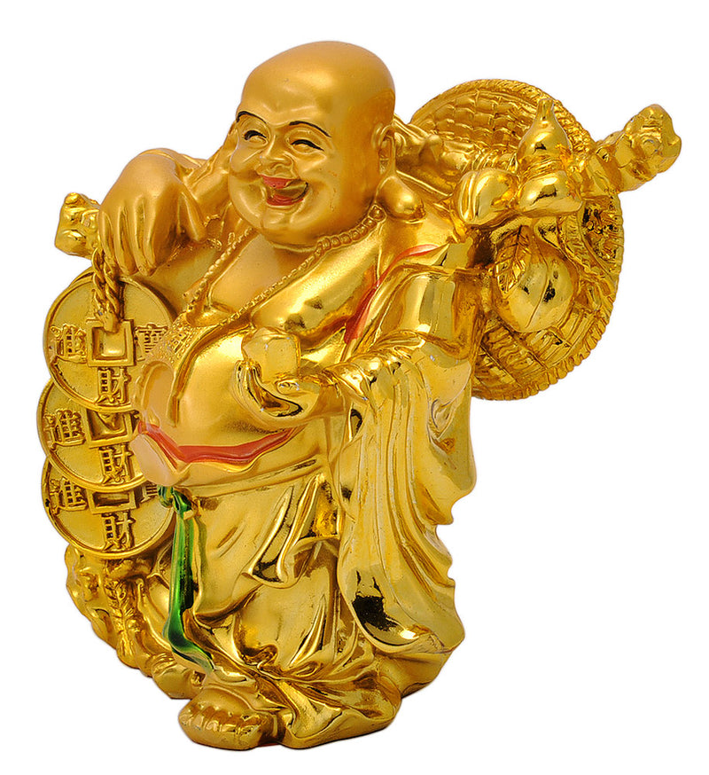 Golden Laughing Buddha Resin Statue