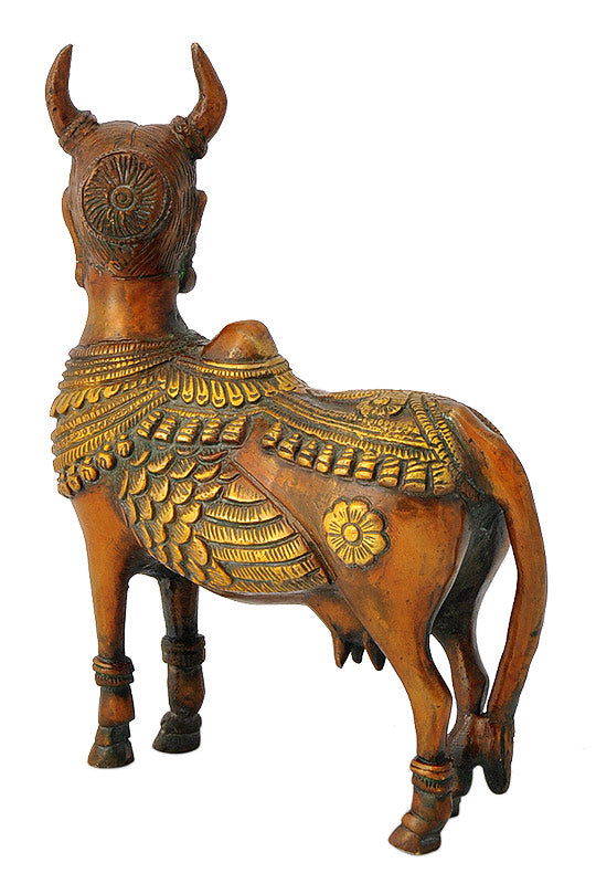 Kamadhenu The Sacred Cow Brass Sculpture 7.75"