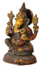 Blessing Ganesha Statue in Golden Brown Finish