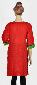 Red Embroidered Kurta
