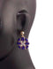 Fashionable Dangle Stone Studded Metal Earrings Purple