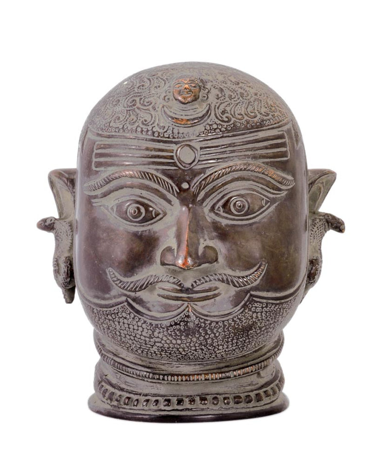 Moustached Shiva Head Sculpture