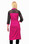 Fuchsia Kurta with Black Net 3/4th Sleeves