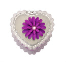 Heart Shape Jewelry Box with Purple Flower