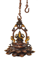 Ganesha Brass Hanging Lamp 11"