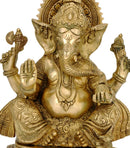 Lambodar Ganpati - Brass Sculpture 10.50"