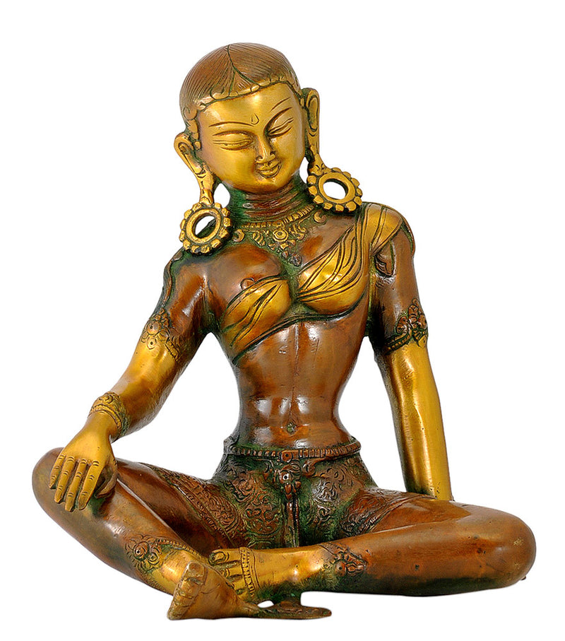 Golden Brown Finish Devi Tara Brass Statue