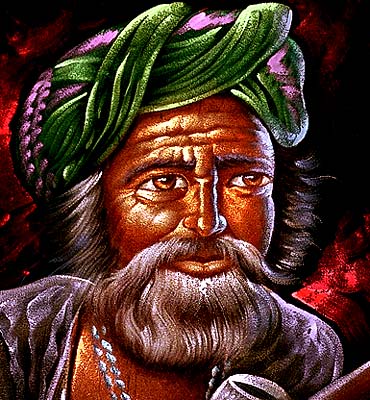 Folk Singer of Rajasthan - Velvet Hand Painting