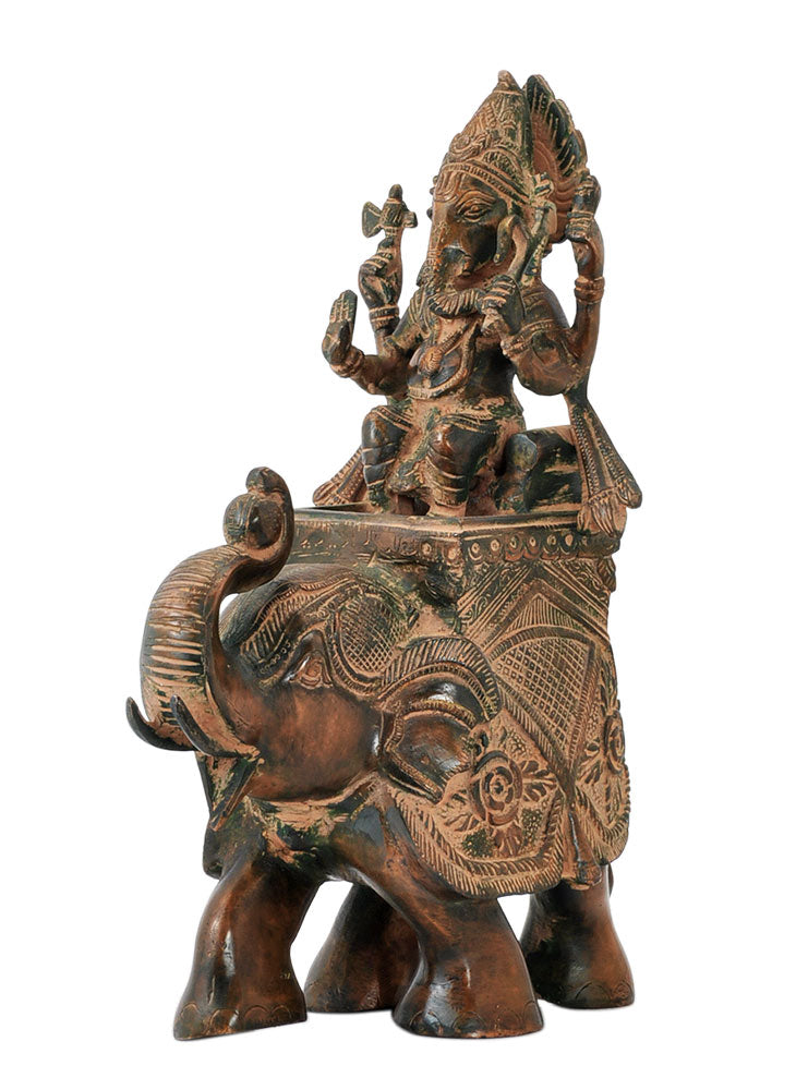 God Gajanan Ganesha Riding on Elephant